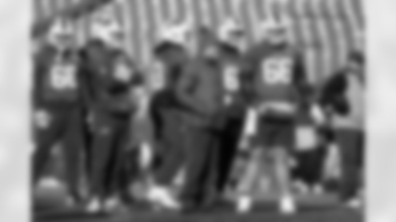 Mitchell Trubisky (11), Sean McDermott, Connor McGovern (66). Buffalo Bills Week 14 Practice, December 05, 2025 at Highmark Stadium.