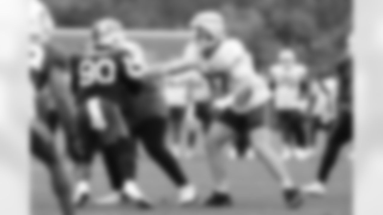 Chase Lundt (77). Buffalo Bills Training Camp, August 20, 2025 at Buffalo Bills Training Facility.