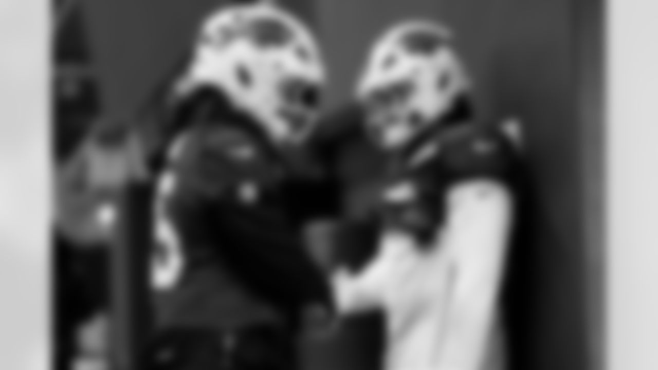 Matt Milano (58), Shaq Thompson (45). Buffalo Bills Week 13 Practice, November 28, 2025 at Buffalo Bills Training Center.