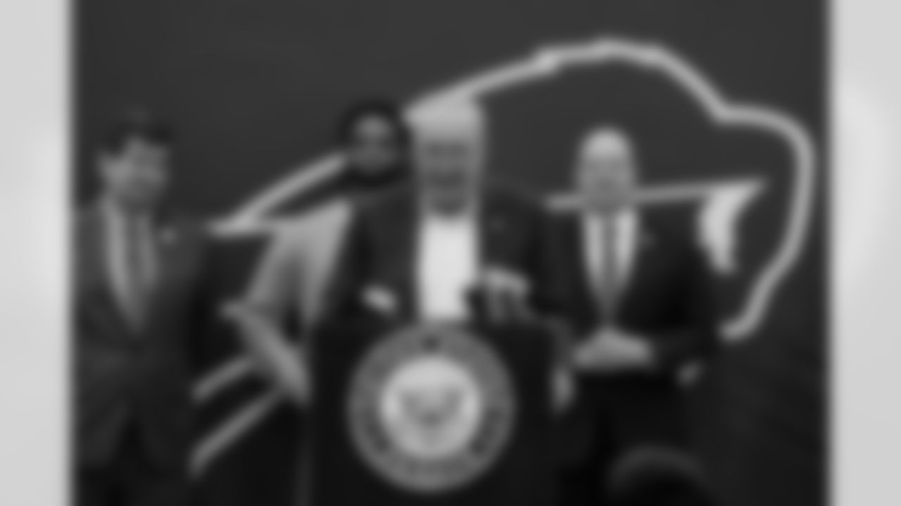 Damar Hamlin and U.S. Senate Majority Leader Chuck Schumer announce the HEARTS Act, December 09, 2024 at Cheektowaga Central High School.