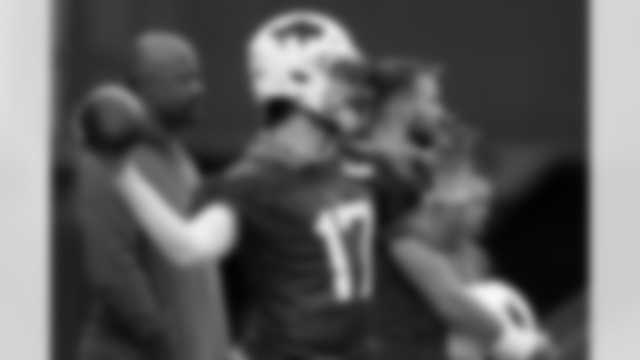 Josh Allen (17). Buffalo Bills Week 11 Practice, November 12, 2025 at Buffalo Bills Training Center.
