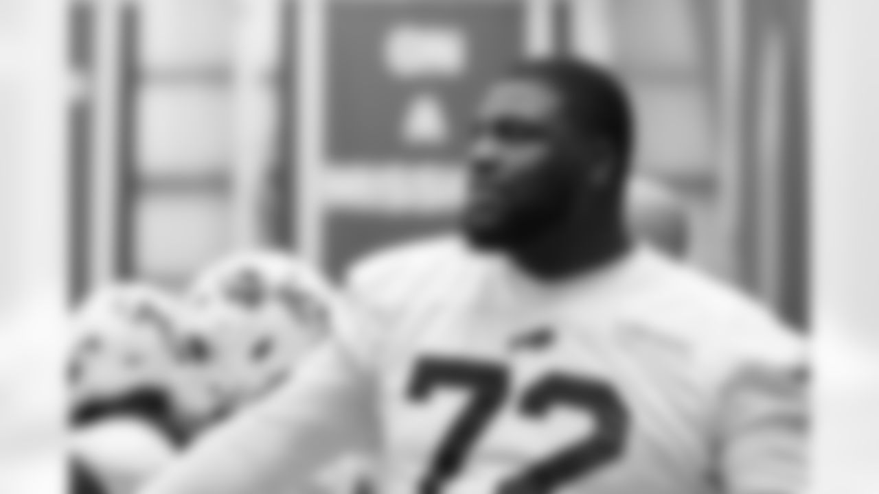 Phidarian Mathis (72). Buffalo Bills Week 10 Practice, November 07, 2025 at the Buffalo Bills Training Center.