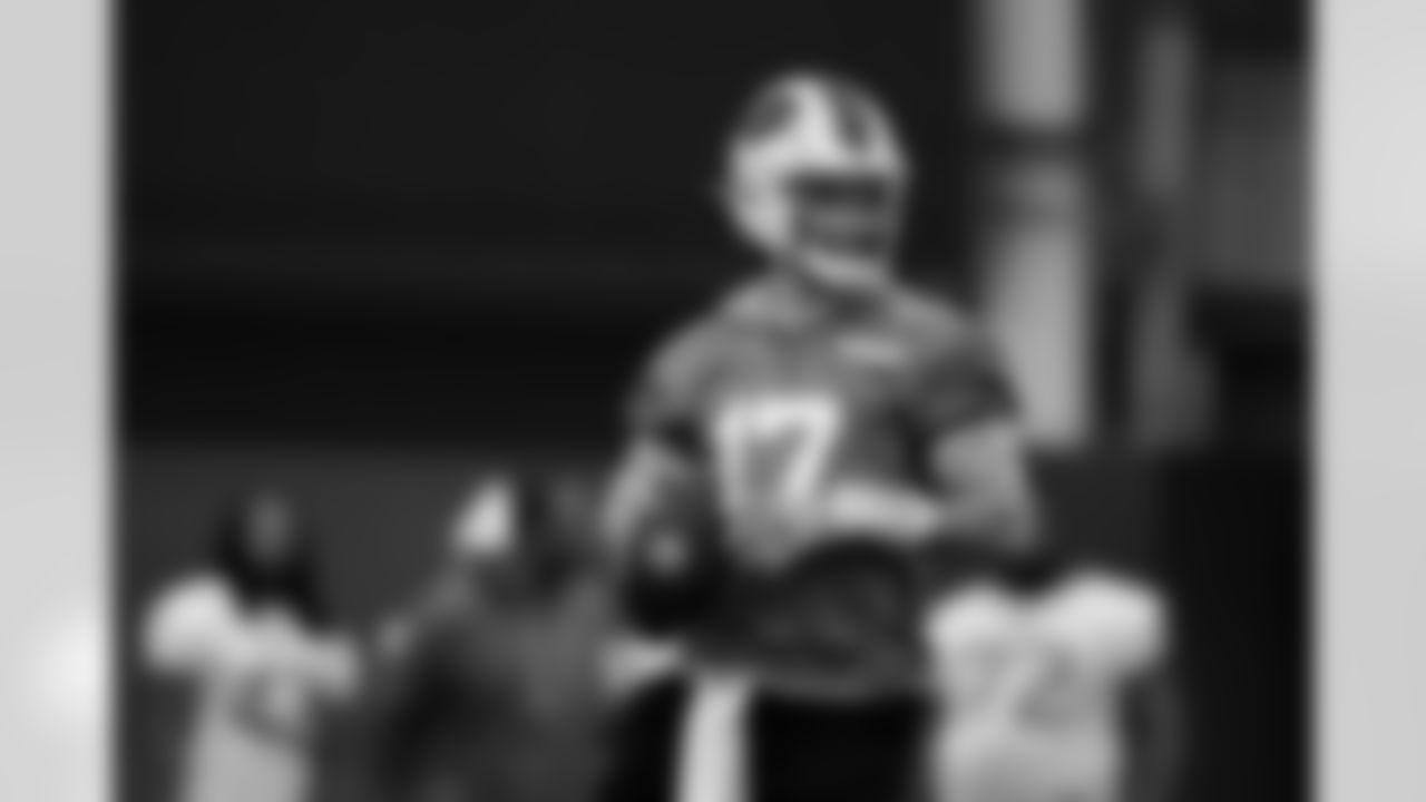 Josh Allen (17). Buffalo Bills Week 17 Practice, December 26, 2025 at Buffalo Bills Training Center.