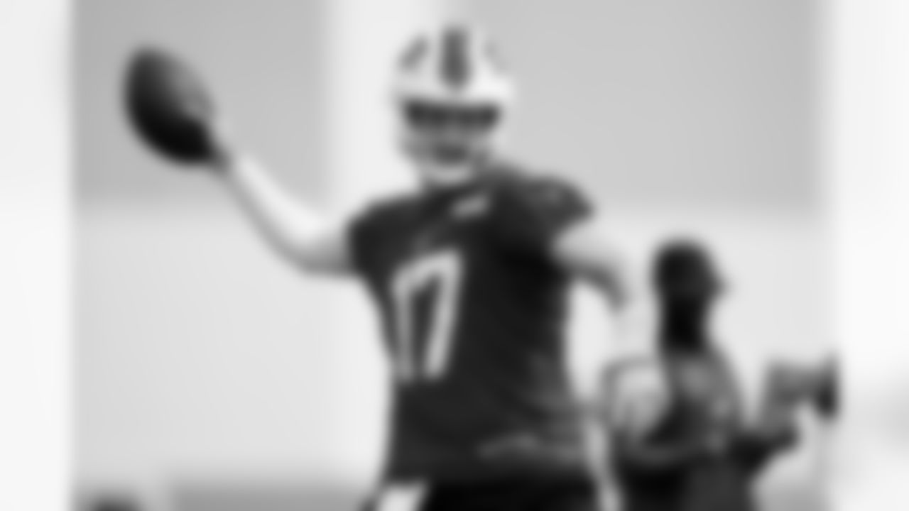 Josh Allen (17). Buffalo Bills Training Camp, August 28, 2025 at Buffalo Bills Training Facility.