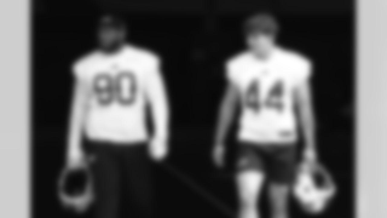 DeWayne Carter (90), Joe Andreessen (44). Buffalo Bills Mandatory Minicamp, June 12, 2025 at the Buffalo Bills Training Center.