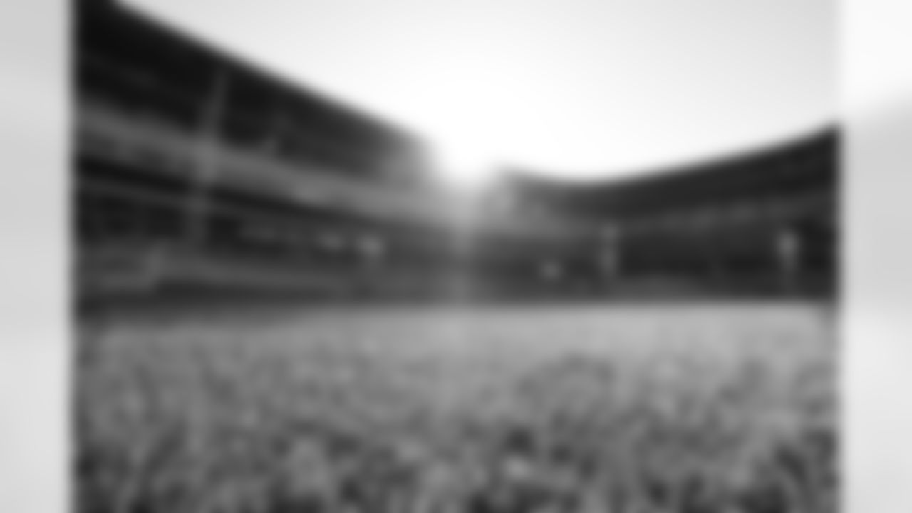 Crews lay the first sod at New Highmark Stadium, October 08, 2025.