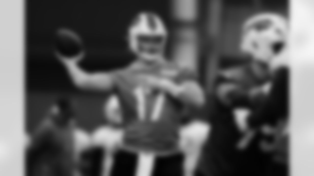 Josh Allen (17). Buffalo Bills Week 17 Practice, December 26, 2025 at Buffalo Bills Training Center.