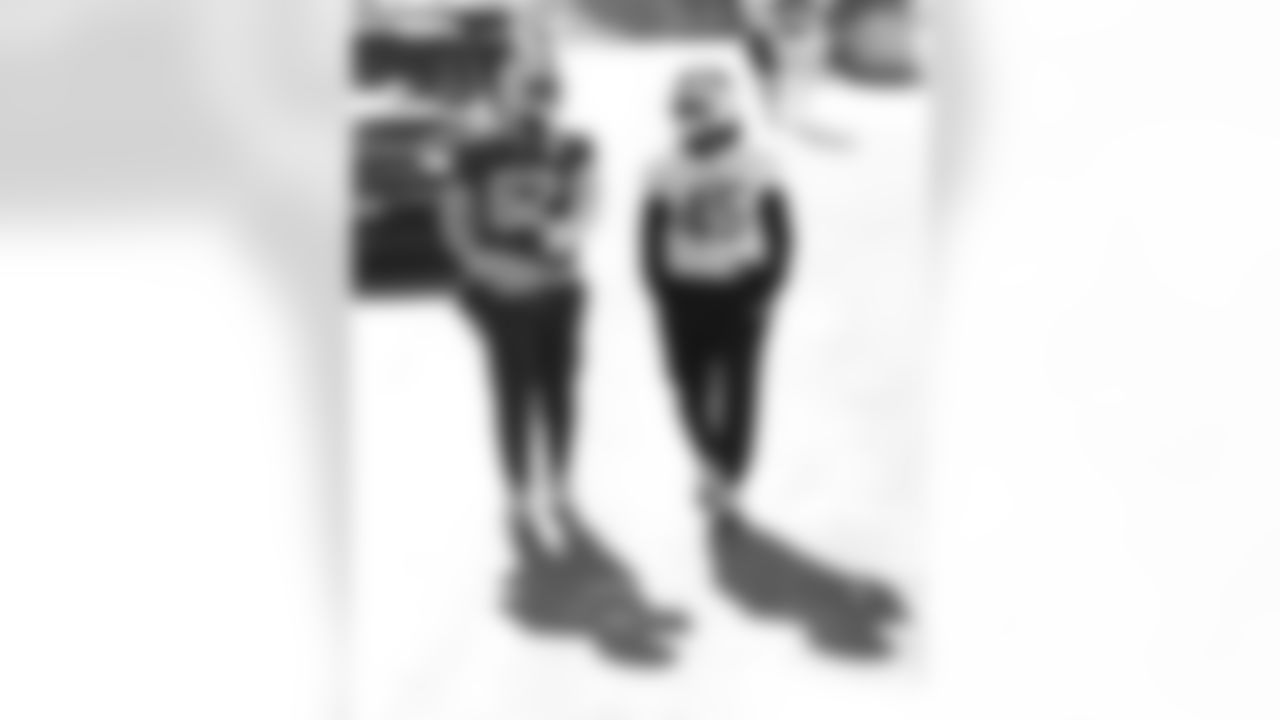 Sedrick Van Pran-Granger (62), Shaq Thompson (45). Buffalo Bills Week 14 Practice, December 05, 2025 at Highmark Stadium.