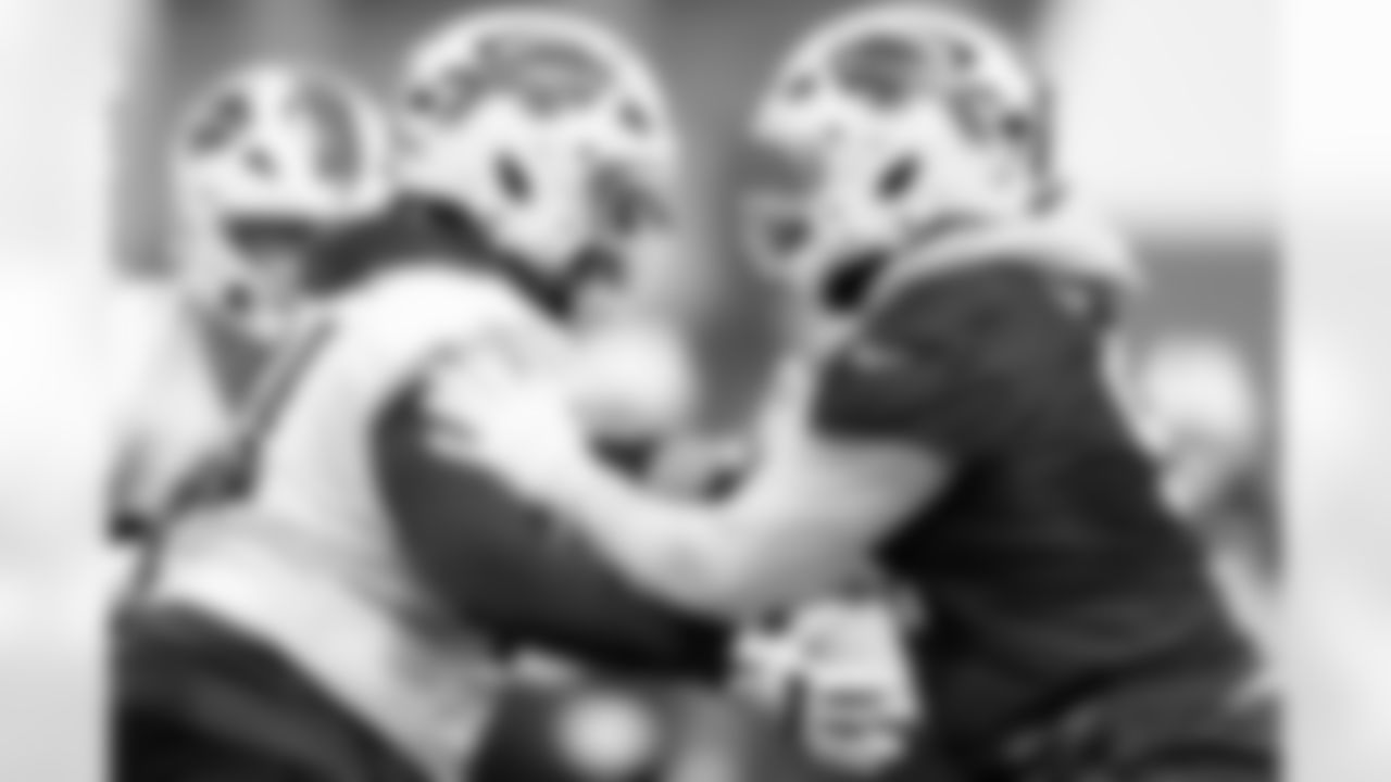 O'Cyrus Torrence (64), Ed Oliver (91). Buffalo Bills Training Camp, August 28, 2025 at Buffalo Bills Training Facility.