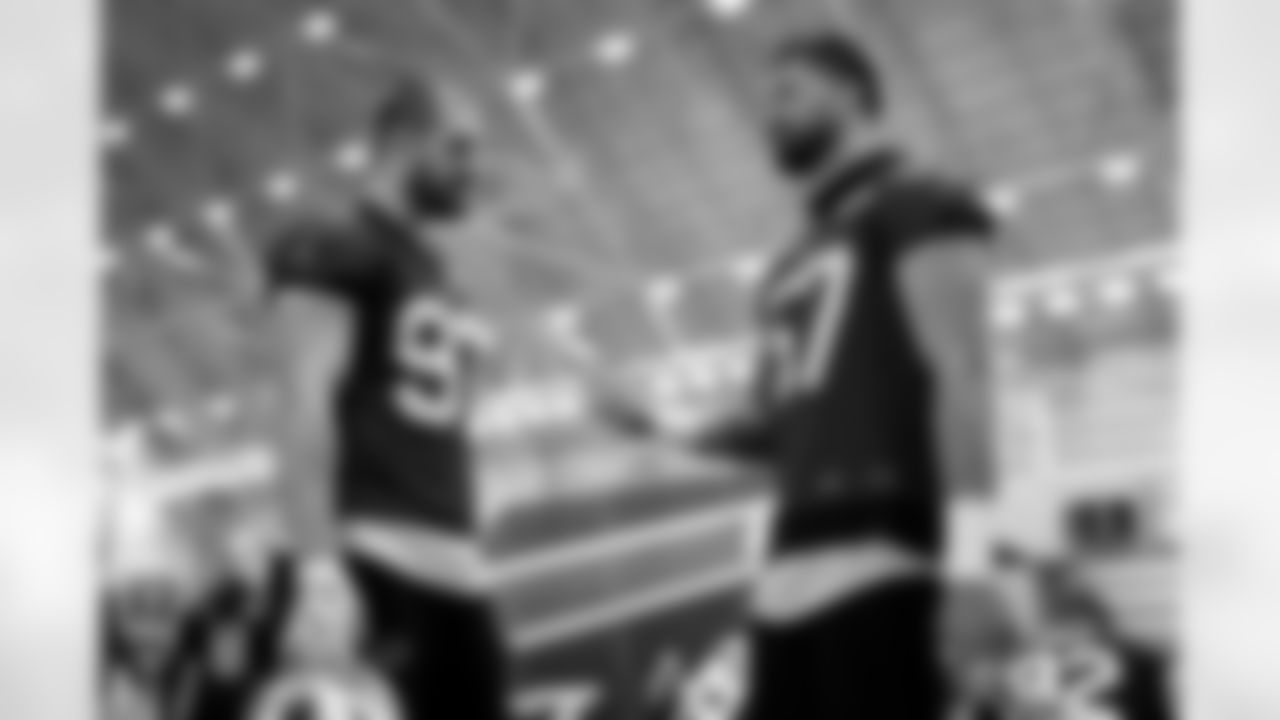 Joey Bosa (97), A.J. Epenesa (57). Buffalo Bills Divisional Round, January 15, 2026 at Buffalo Bills Training Center.