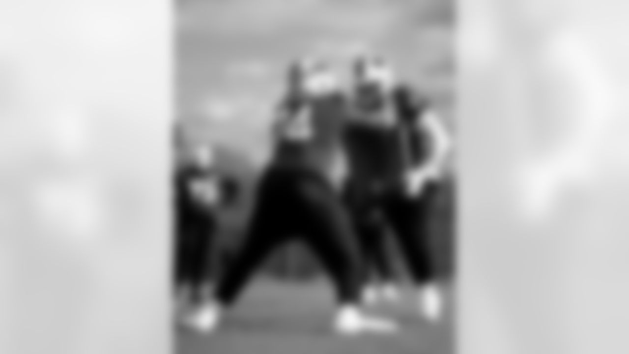 Ryan Van Demark (74), Kendrick Green (53). Buffalo Bills Week 10 Practice, November 06, 2025 at Buffalo Bills Training Center.