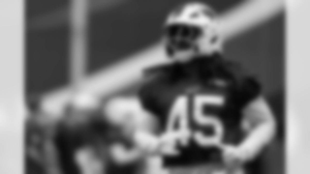 Shaq Thompson (45). Buffalo Bills Week 6 Practice, October 11, 2025 at Buffalo Bills Training Center.