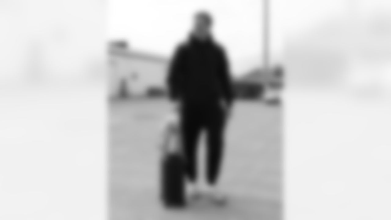 Chase Lundt (77). Buffalo Bills Travel to Miami, November 08, 2025 at Buffalo Niagara International Airport.