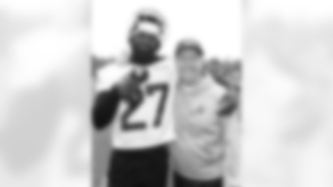 Tre'Davious White (27), Len Vanden Bos. Buffalo Bills OTA workouts, May 27, 2025 at the Buffalo Bills Training Center.