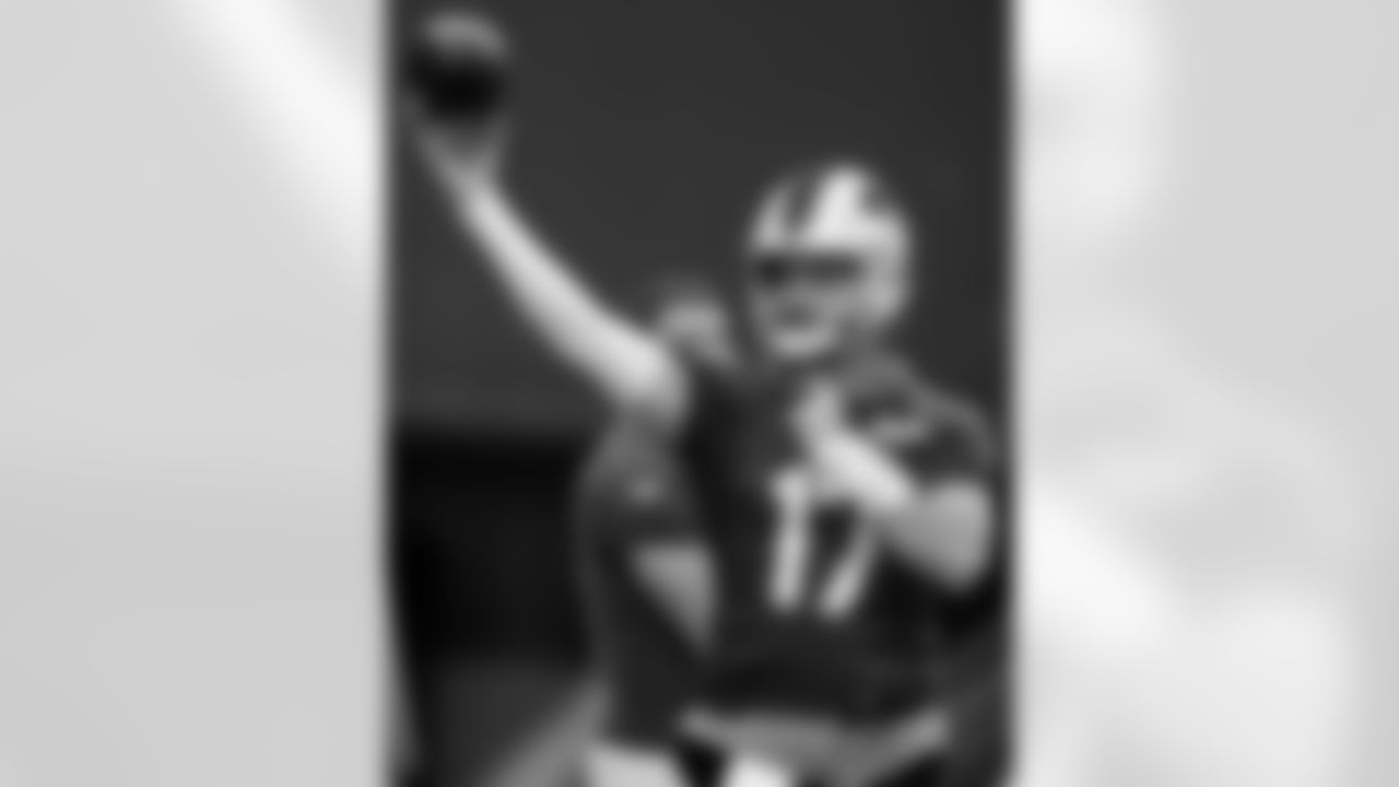 Josh Allen (17). Buffalo Bills Week 11 Practice, November 12, 2025 at Buffalo Bills Training Center.