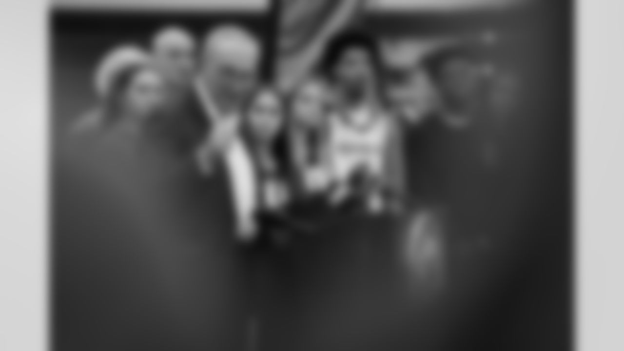 Damar Hamlin and U.S. Senate Majority Leader Chuck Schumer announce the HEARTS Act, December 09, 2024 at Cheektowaga Central High School.