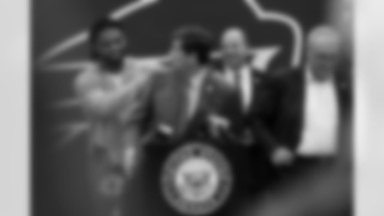 Damar Hamlin and U.S. Senate Majority Leader Chuck Schumer announce the HEARTS Act, December 09, 2024 at Cheektowaga Central High School.