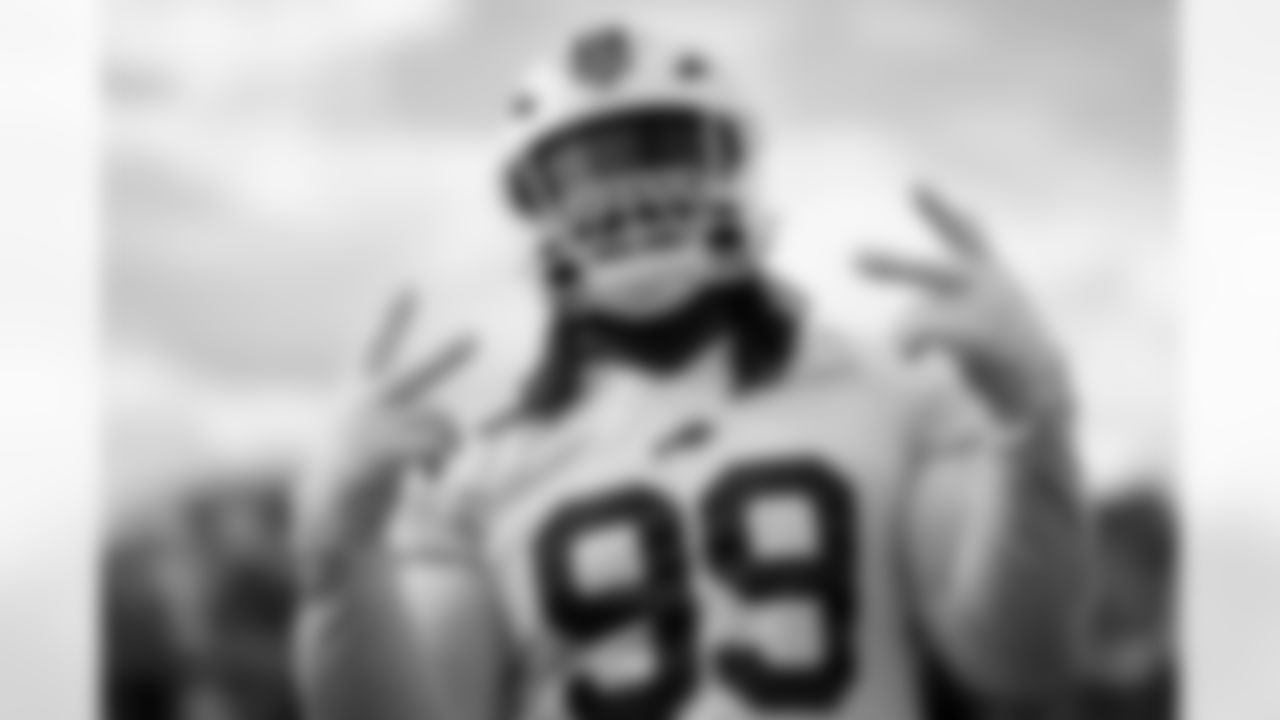 Larry Ogunjobi (99). Buffalo Bills Week 10 Practice, November 06, 2025 at Buffalo Bills Training Center.