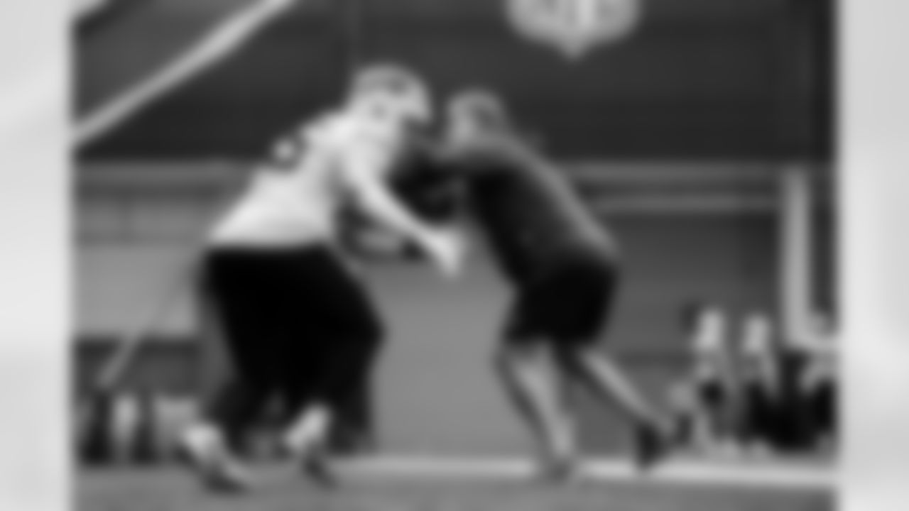 Rob Boras, Jackson Hawes. Buffalo Bills Week 15 Practice, December 11, 2025 at Buffalo Bills Training Center.