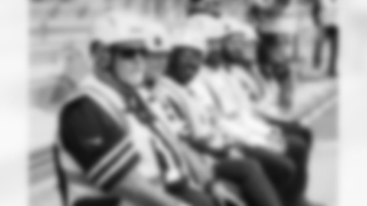 New Highmark Stadium PSL holder Jerry Young with, Alyssa Catlin, Rishawn Sonubi, Matt Cummings, Rick Krause and Libby Krause (L-R). First seats are installed at Buffalo Bills New Highmark Stadium, May 06, 2025.