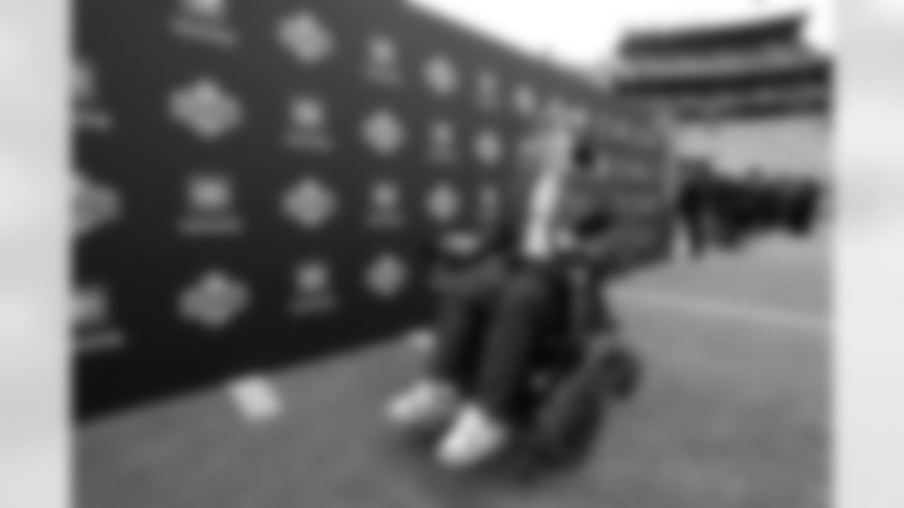 Make-A-Wish recipient Tommy Parzymieso on the red carpet ahead of the NFL Draft in Green Bay, Wis., Thursday, April 24, 2025. Parzymieso will announce the Bills' first-round pick at the 2025 NFL Draft. (Doug Benc/AP Content Services for the NFL)