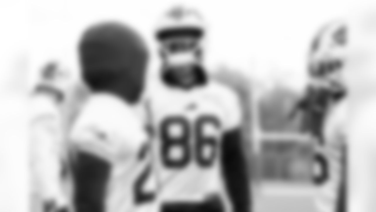 Dalton Kincaid (86). Buffalo Bills Week 8 Practice, October 24, 2025 at Buffalo Bills Training Center.