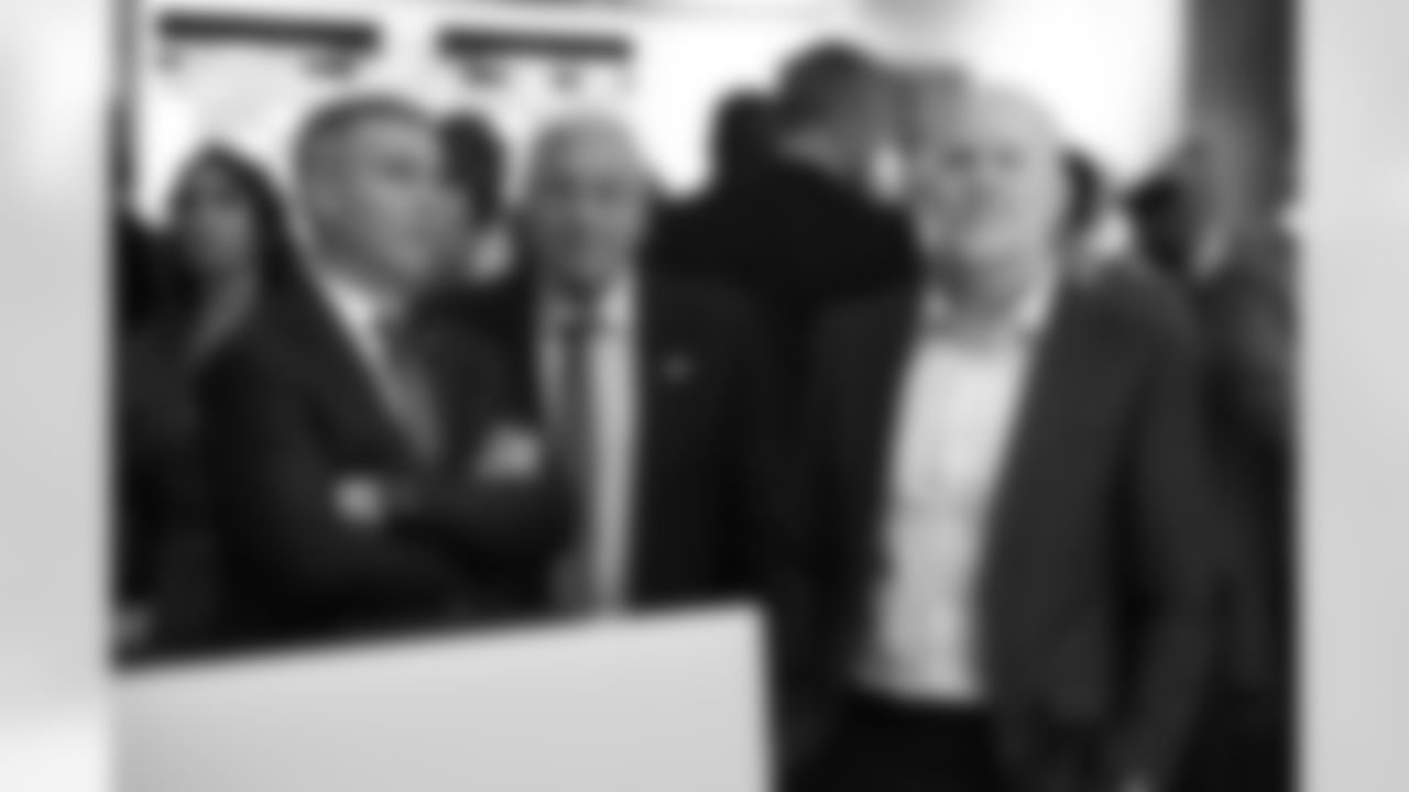 Brandon Beane, Terry Pegula, Sean McDermott. Scenes from the Buffalo Bills draft room during Round 1 of the 2025 NFL Draft at the Buffalo Bills Training Center on April 24, 2025.