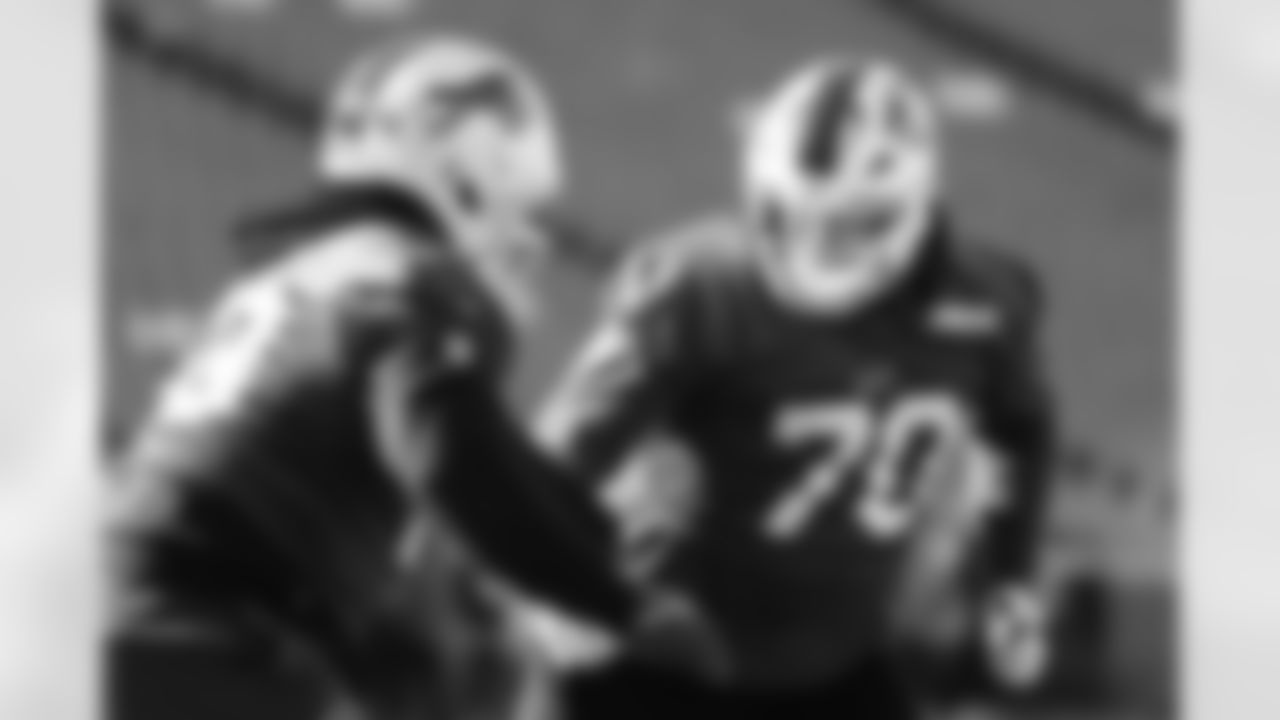 Alec Anderson (70). Buffalo Bills Week 14 Practice, December 05, 2025 at Highmark Stadium.