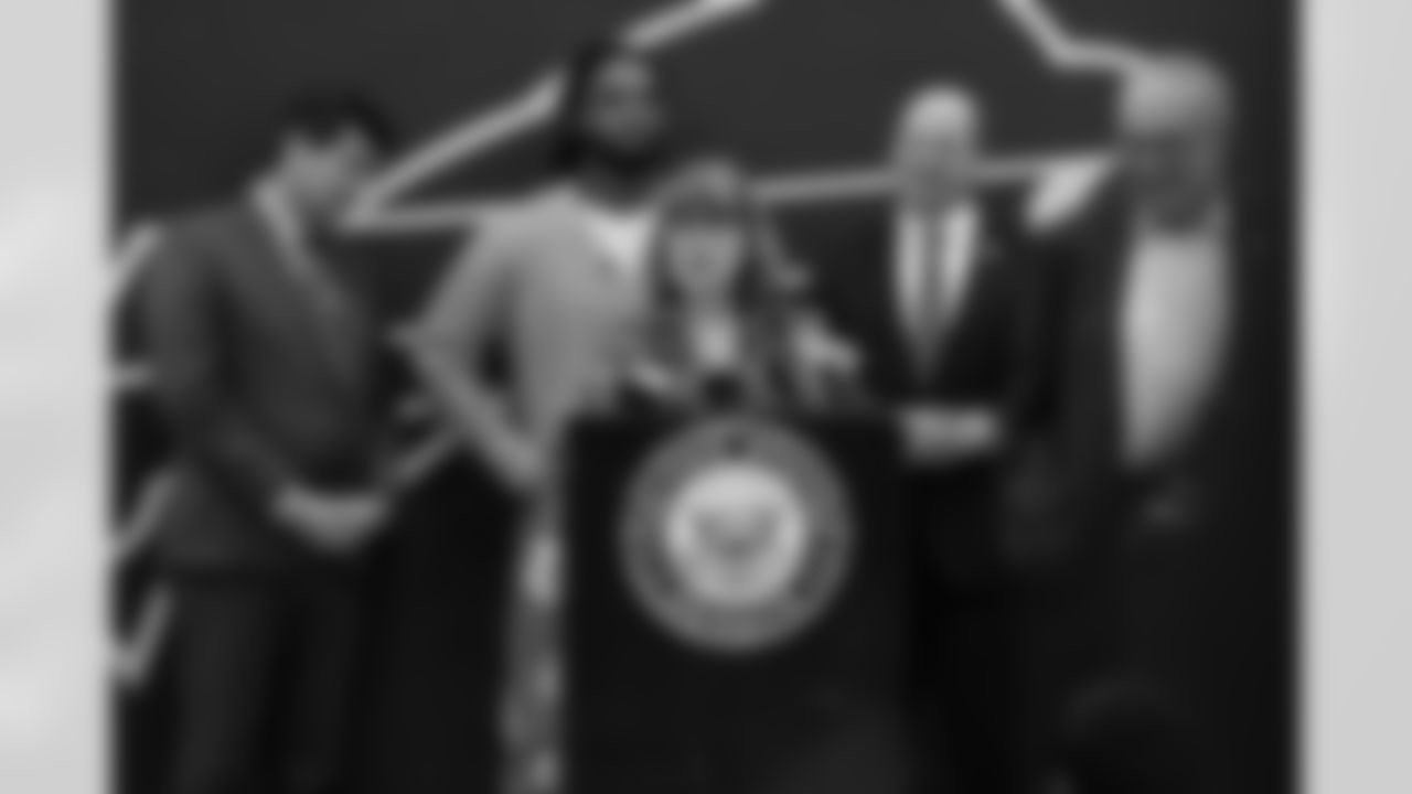Damar Hamlin and U.S. Senate Majority Leader Chuck Schumer announce the HEARTS Act, December 09, 2024 at Cheektowaga Central High School.