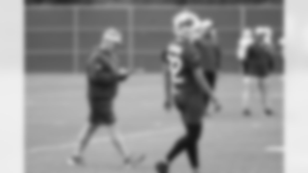 Chris Tabor, Jake Camarda (32). Buffalo Bills OTA workouts, May 27, 2025 at the Buffalo Bills Training Center.
