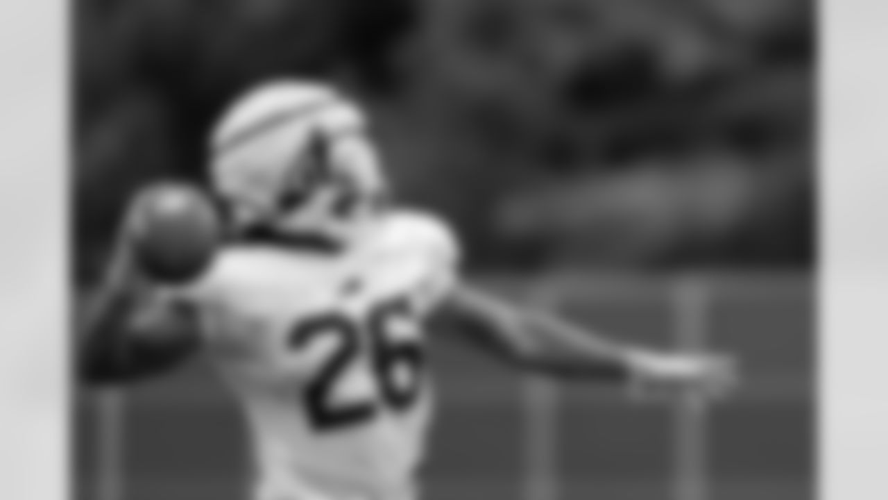 Ty Johnson (26). Buffalo Bills Training Camp, August 19, 2025 at Buffalo Bills Training Facility.