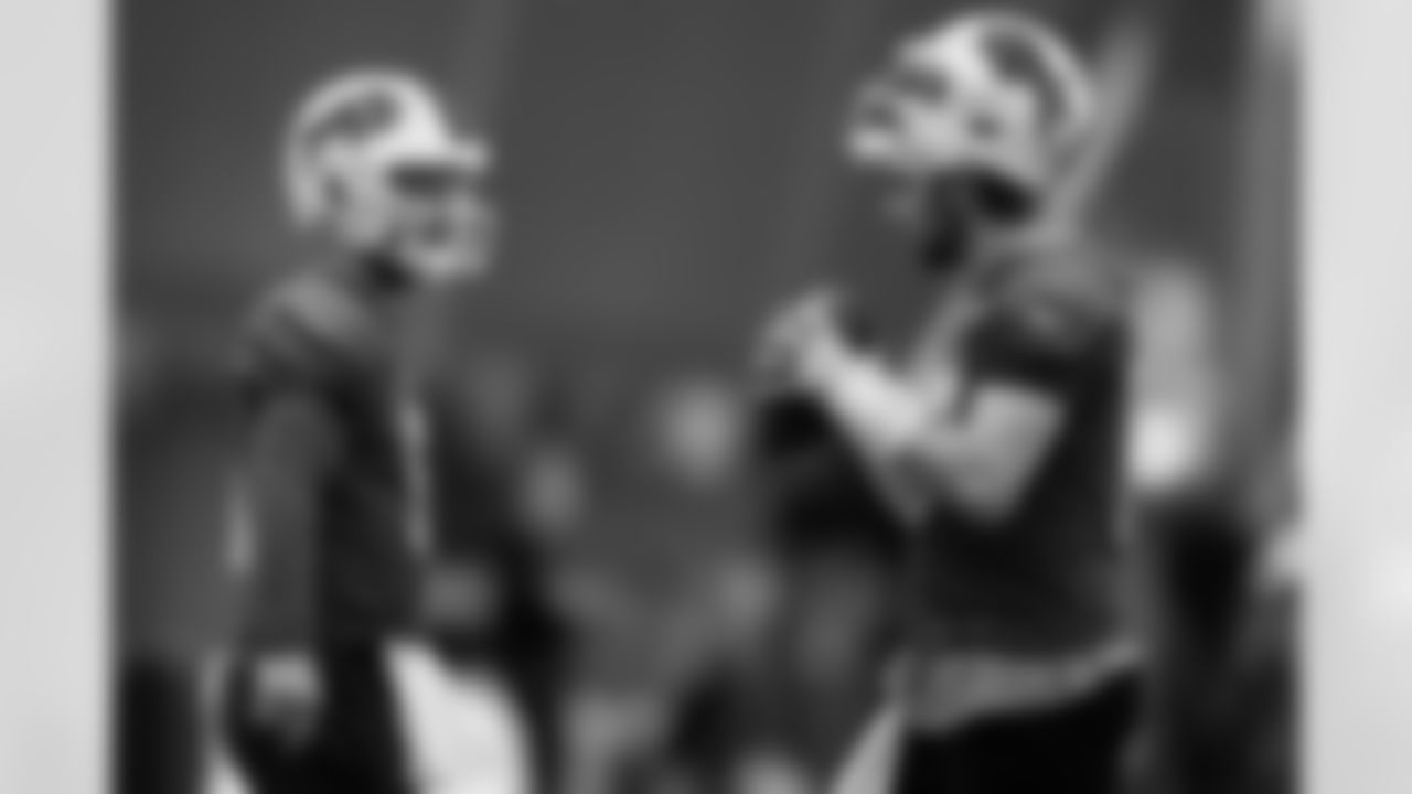 Shane Buechele (6), Josh Allen (17). Buffalo Bills Week 16 Practice, December 18, 2025 at Buffalo Bills Training Center.