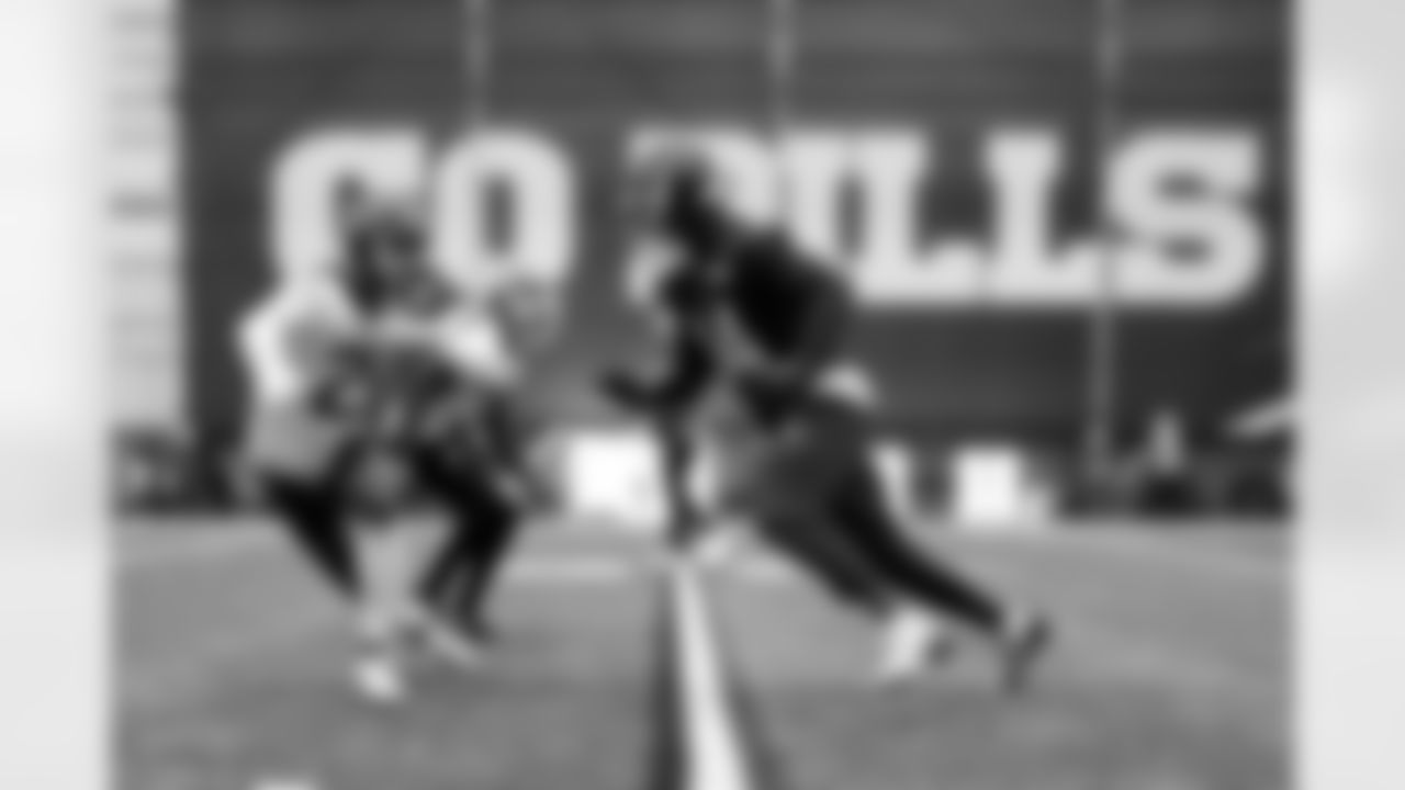 Tyrell Shavers (14), Darnell Savage (25). Buffalo Bills Week 18 practice, January 01, 2026 at Buffalo Bills Training Center.