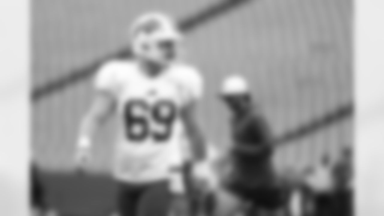 Reid Ferguson (69). Buffalo Bills Training Camp, August 21, 2025 at Buffalo Bills Training Facility.