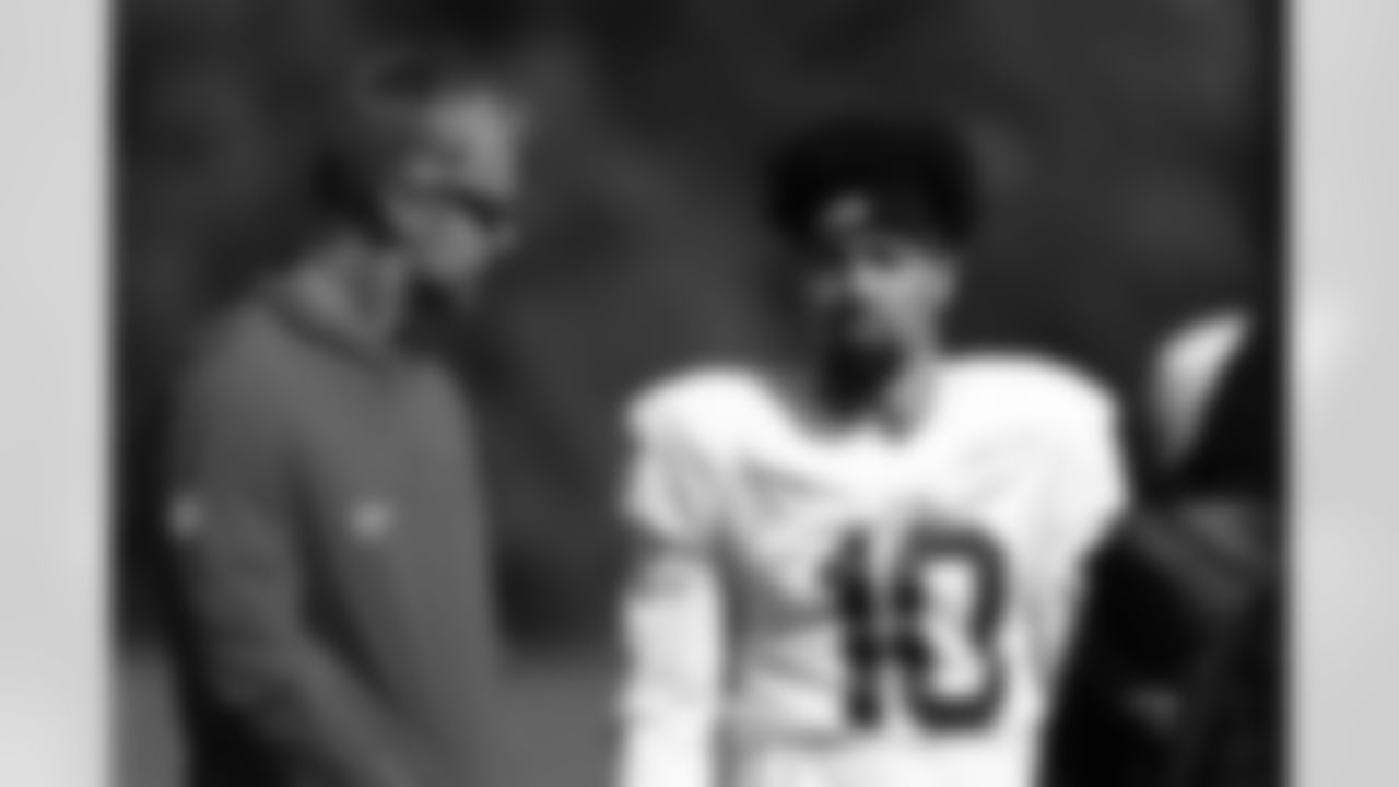 Briane Gaine, Khalil Shakir (10). Buffalo Bills Training Camp, August 27, 2025 at Buffalo Bills Training Facility.