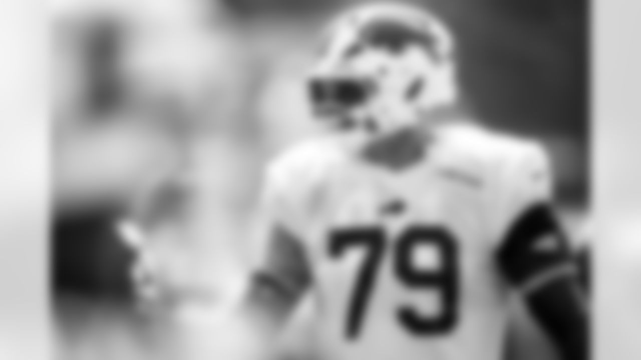 Spencer Brown (79). Buffalo Bills Training Camp, August 01, 2024 at St. John Fisher University.