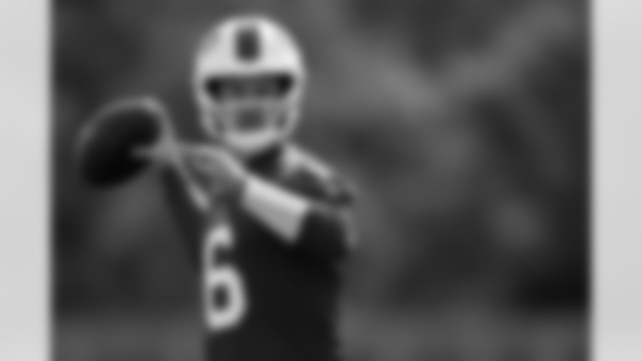 Shane Buechele (6). Buffalo Bills Training Camp, August 28, 2025 at Buffalo Bills Training Facility.