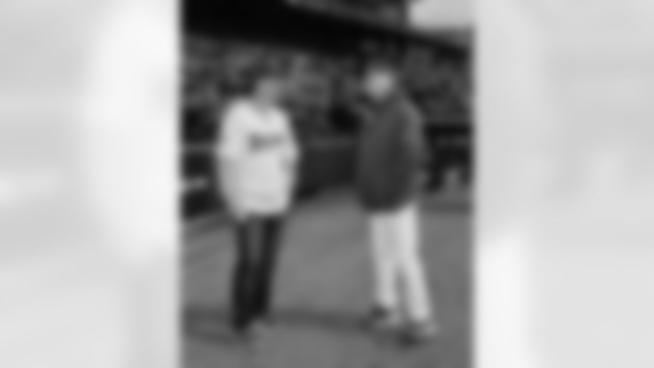 Brandon Beane throws the first ceremonial pitch prior to the Buffalo Bisons 2024 season-opener, March 29, 2024 at the Sahlen Field.
