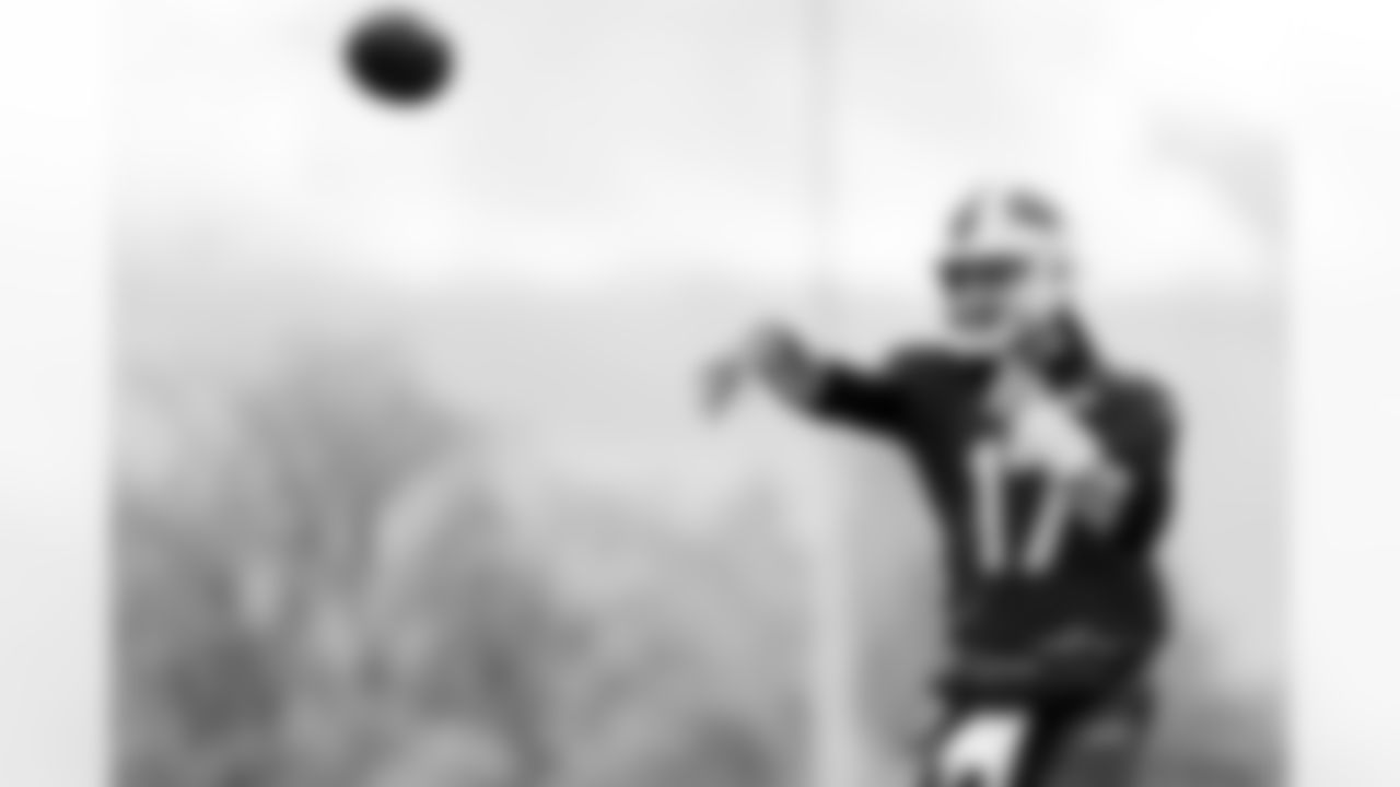 Josh Allen (17). Buffalo Bills Week 8 Practice, October 24, 2025 at Buffalo Bills Training Center.