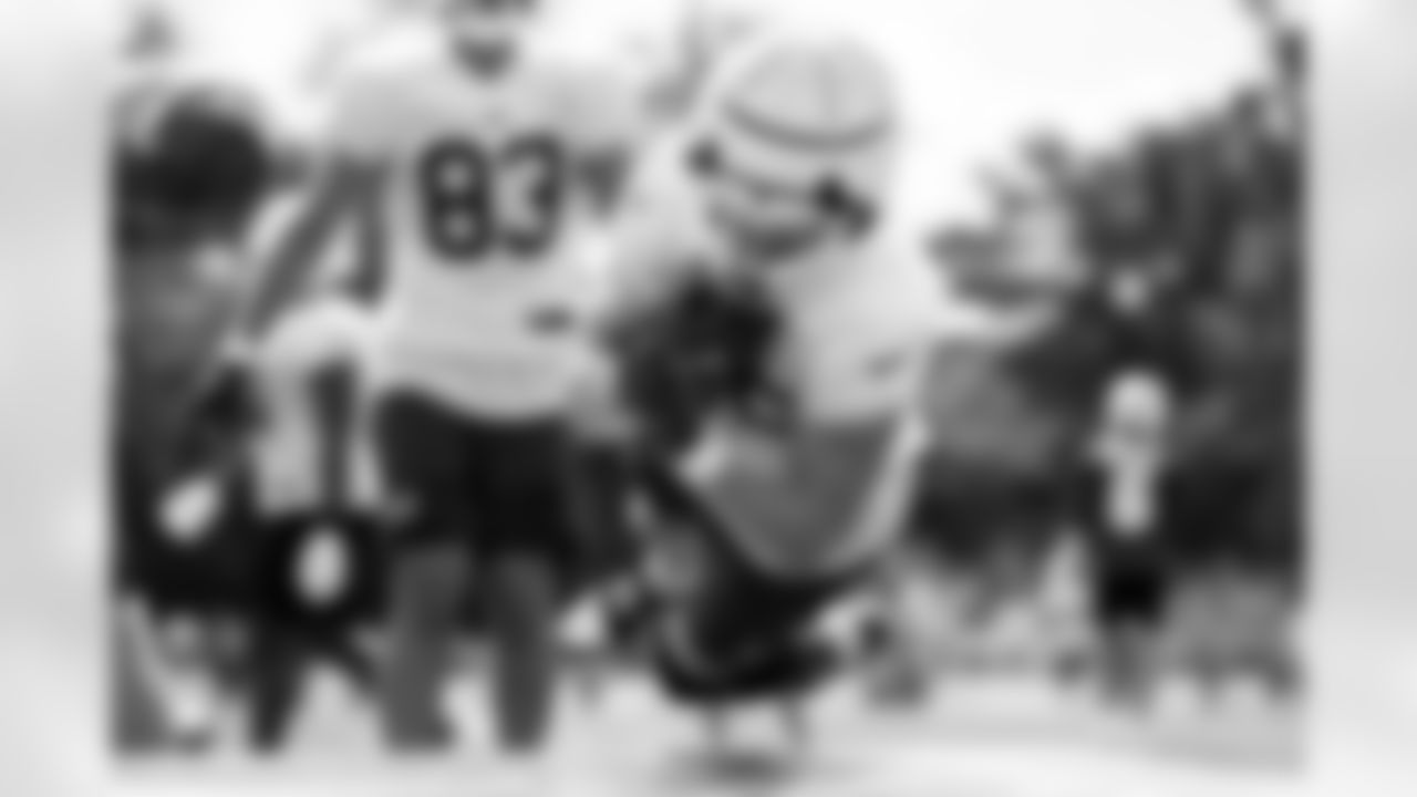 Jackson Hawes (85). Buffalo Bills Training Camp, July 27, 2025 at St. John Fisher University.