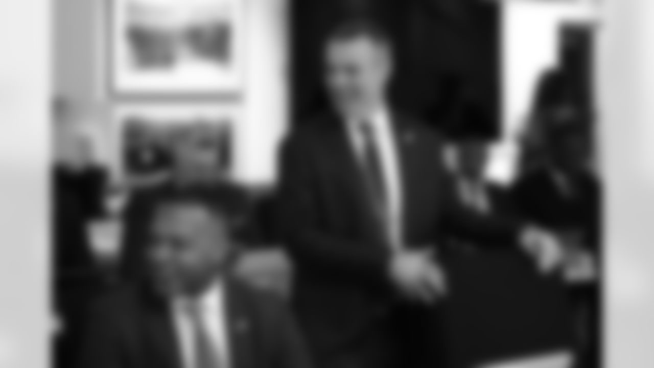 Terrance Gray, Brandon Beane. Scenes from the Buffalo Bills draft room during Round 1 of the 2025 NFL Draft at the Buffalo Bills Training Center on April 24, 2025.