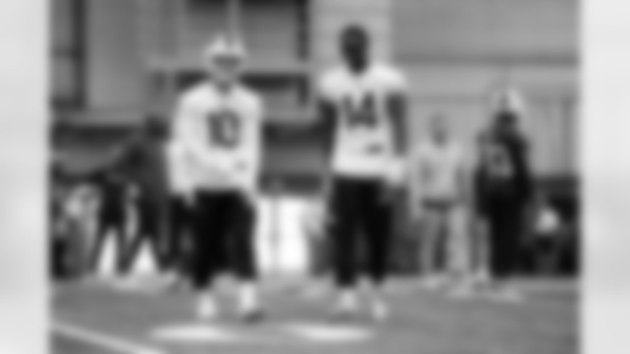 Tyrell Shavers, Khalil Shakir. Buffalo Bills Week 15 Practice, December 11, 2025 at Buffalo Bills Training Center.