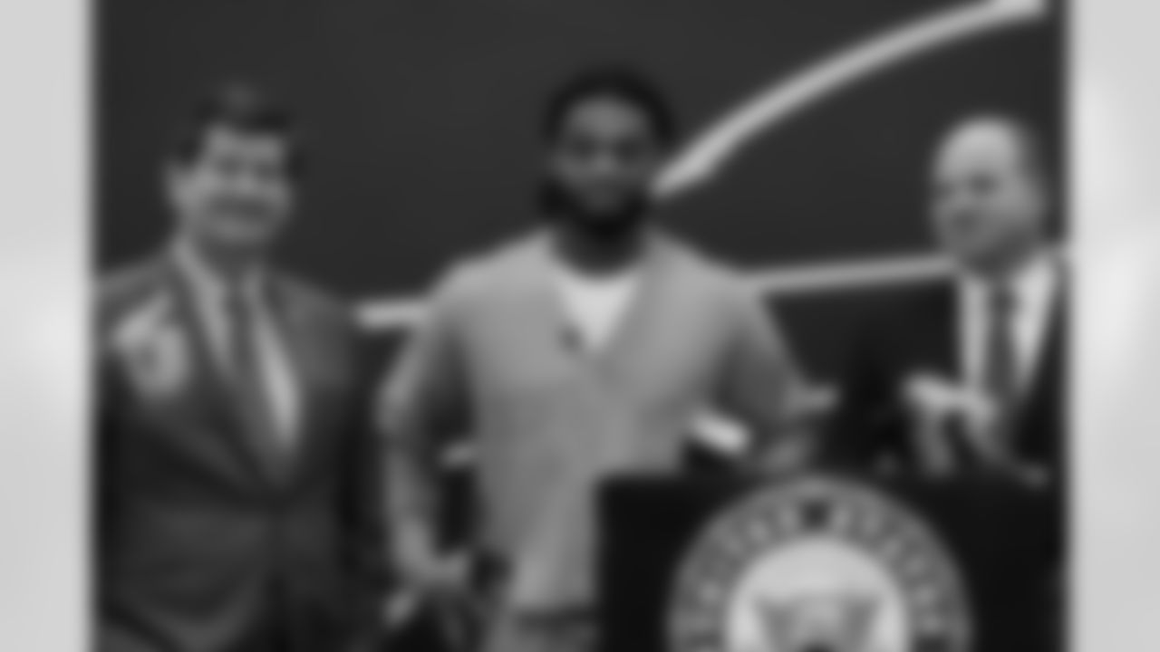 Damar Hamlin and U.S. Senate Majority Leader Chuck Schumer announce the HEARTS Act, December 09, 2024 at Cheektowaga Central High School.