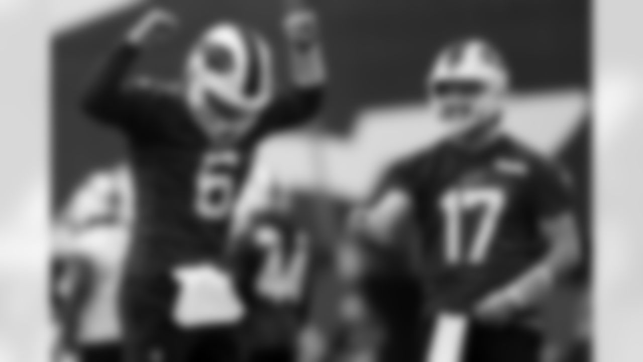 Shane Buechele (6), Josh Allen (17). Buffalo Bills Week 13 Practice, November 26, 2025 at Buffalo Bills Training Center.