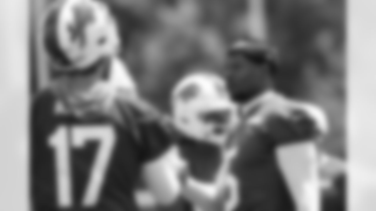 Josh Allen (17), Joshua Palmer (5). Buffalo Bills Mandatory Minicamp, June 10, 2025 at the Buffalo Bills Training Center.