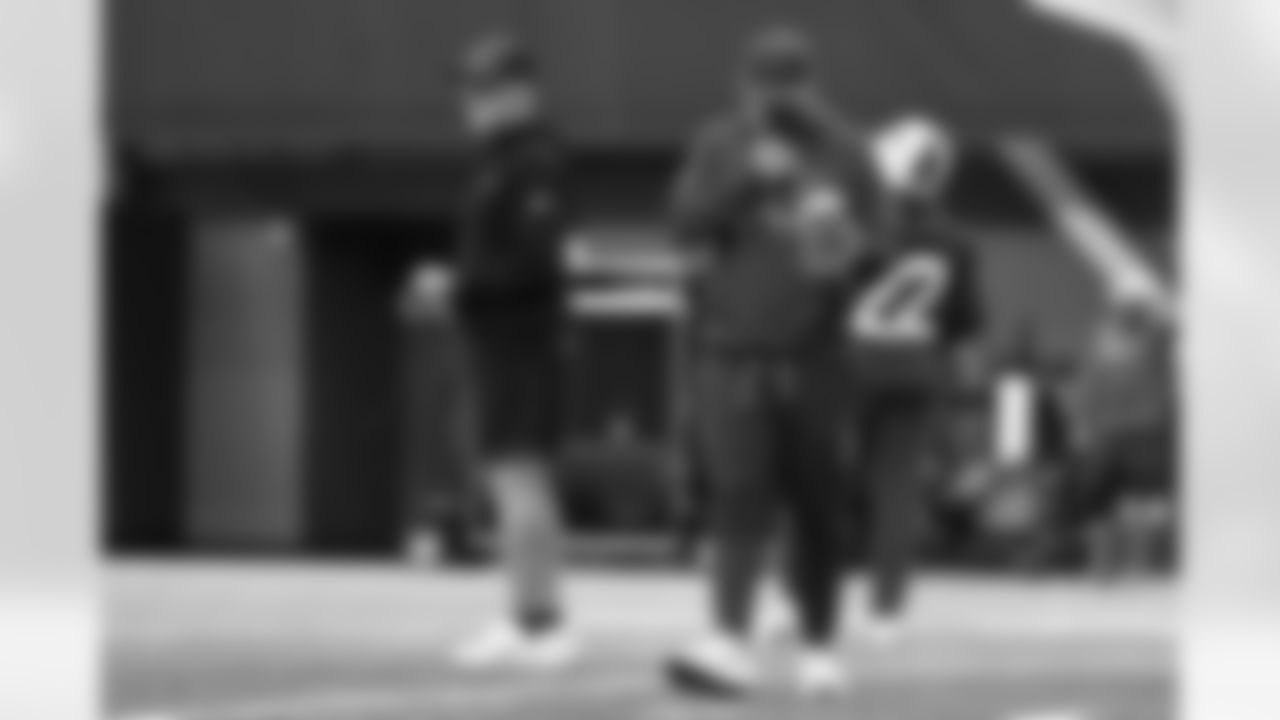 Bobby Babich, Sean McDermott. Buffalo Bills Week 9 Practice, October 30, 2025 at the Buffalo Bills Training Center.