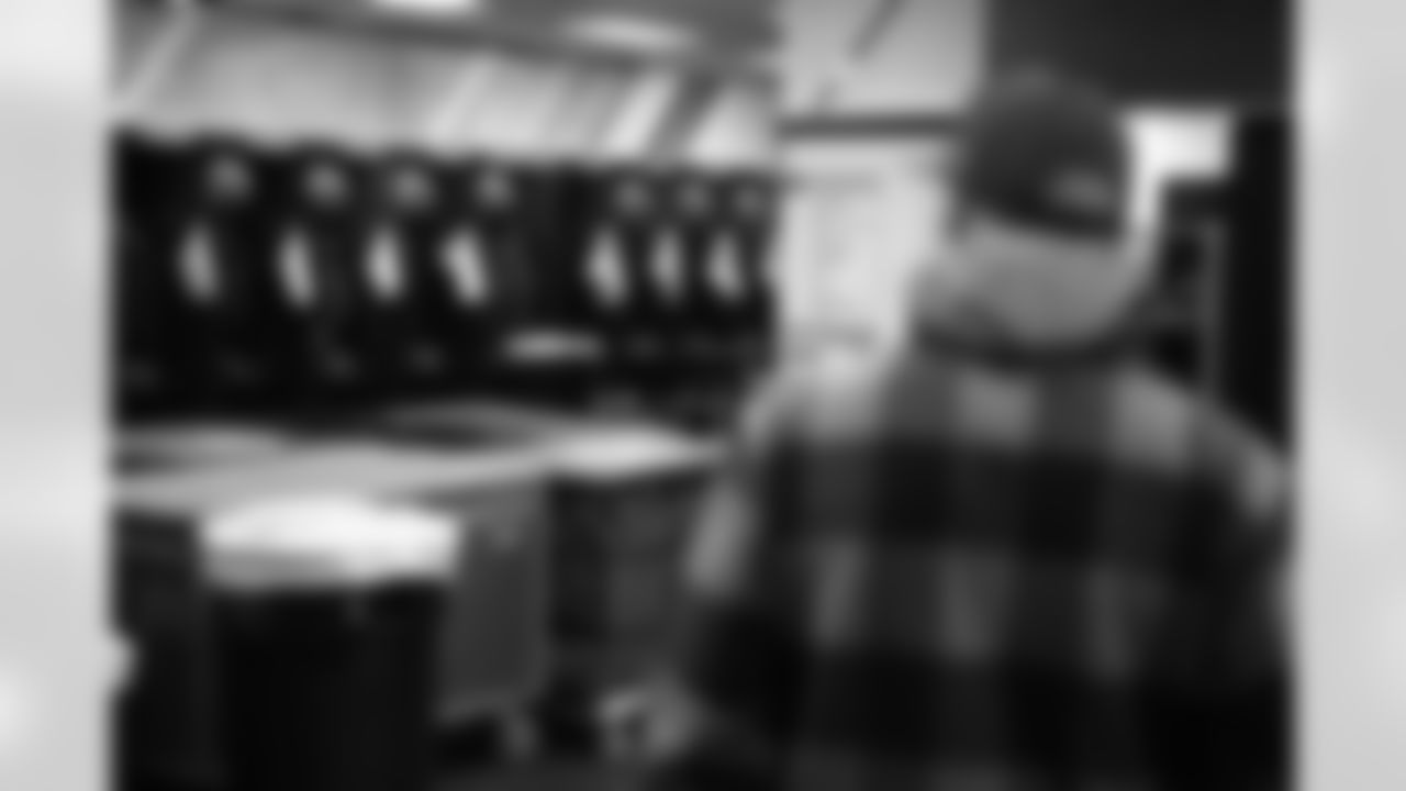 Buffalo Bills head coach Sean McDermott visits the locker room as he takes a long look around Highmark Stadium, January 03, 2026.