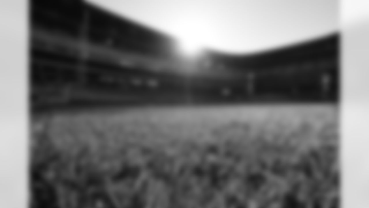 Crews lay the first sod at New Highmark Stadium, October 08, 2025.