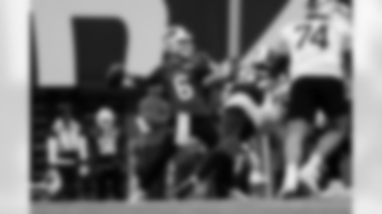 Shane Buechele, A.J. Epenesa. Buffalo Bills Week 15 Practice, December 11, 2025 at Buffalo Bills Training Center.