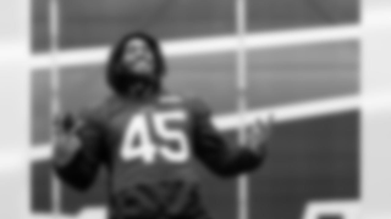 Shaq Thompson (45). Buffalo Bills Week 16 Practice, December 18, 2025 at Buffalo Bills Training Center.